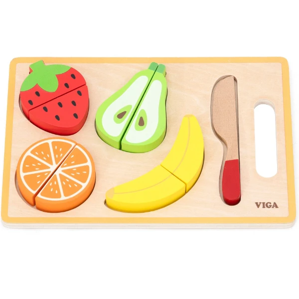 Set de joacă-sortare din lemn „fructe pentru tăiat” 4