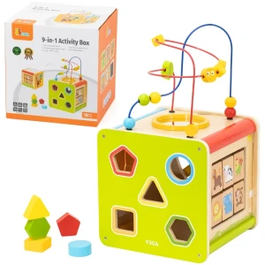 Cub educativ multifuncțional din lemn 9 în 1