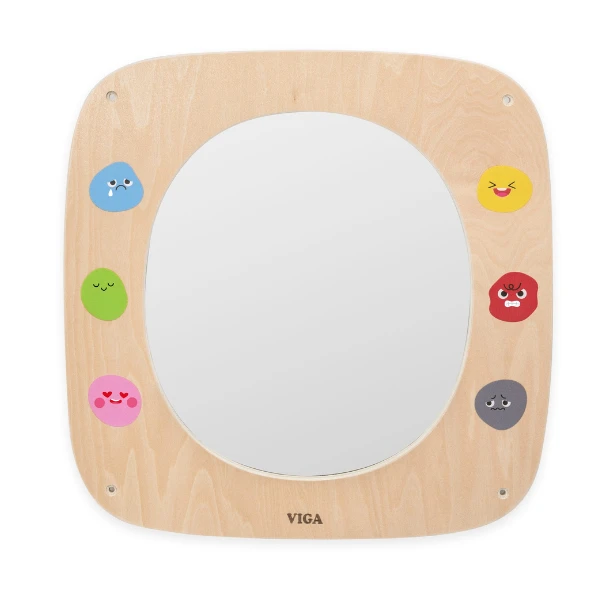 Panou educativ de perete din lemn cu oglindă „emoții” 2