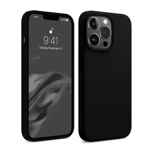 Чехол liquid silicone для iphone 13 pro, черный