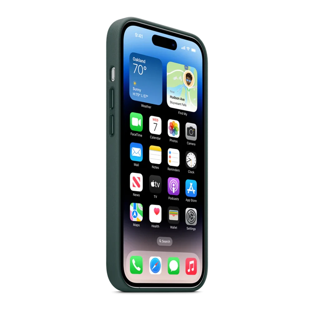Case original leather with magsafe for iphone 14 pro, forest green 3