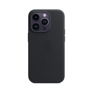 Case original leather with magsafe for iphone 14 pro, midnight