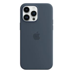 Case original silicone with magsafe for iphone 14 pro max, storm blue  