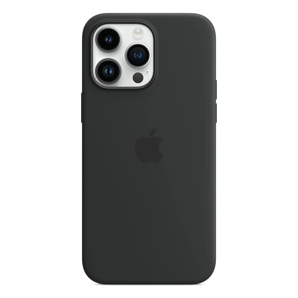 Case original silicone with magsafe for iphone 14 pro max, midnight 3