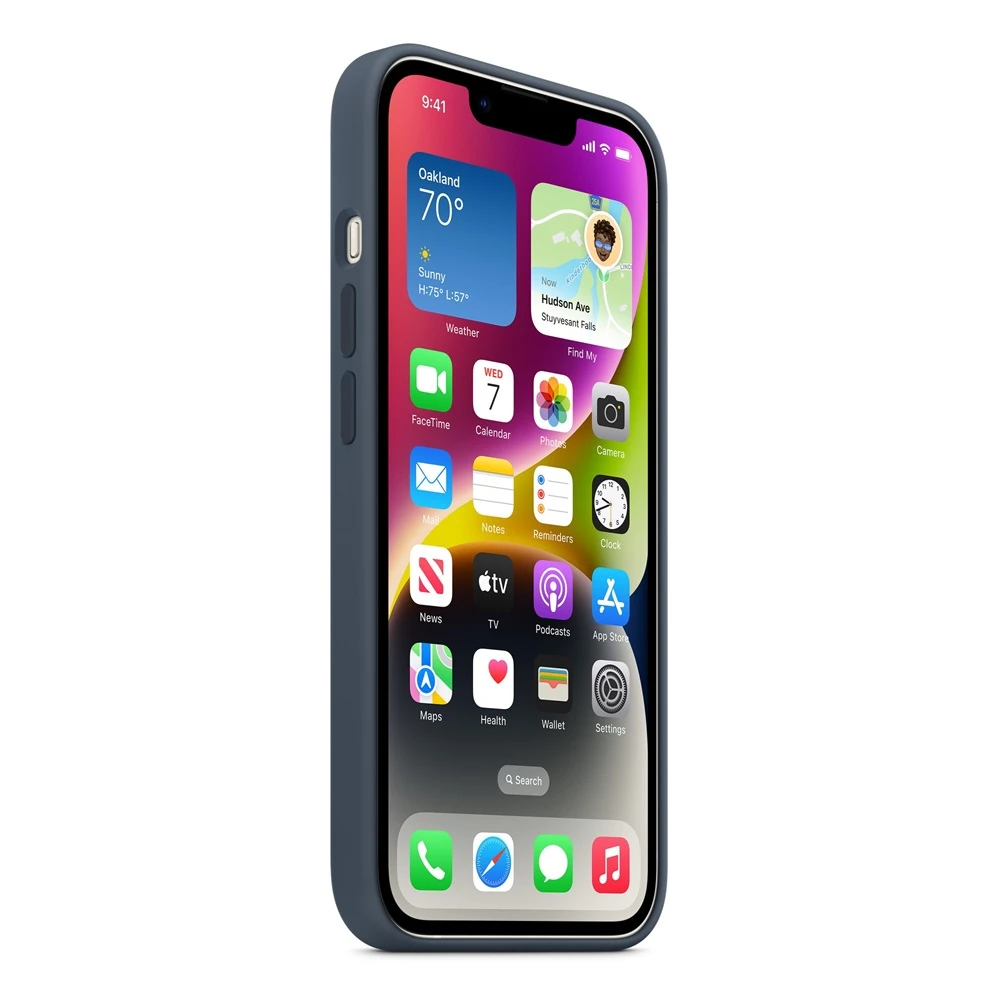 Case original silicone with magsafe for iphone 14, storm blue 3