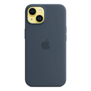 Case original silicone with magsafe for iphone 14, storm blue