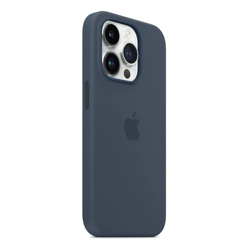 Case original silicone with magsafe for iphone 14 pro, storm blue 2