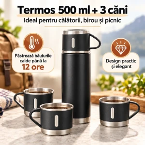 Termos 500 ml +3 canute wy0391-3 Thumbnail 3