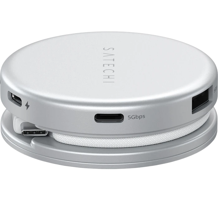 Многопортовый адаптер satechi onthego 5-in-1 multiport, серебристый 4