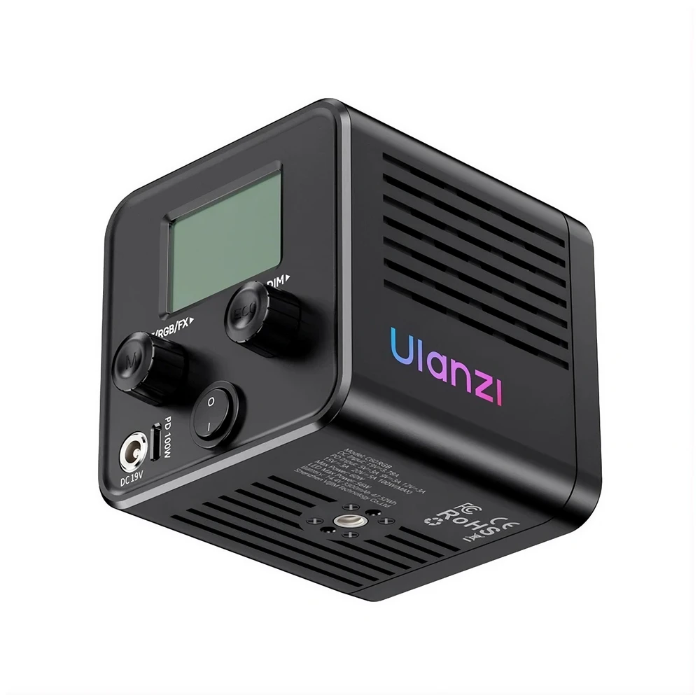 Ulanzi led video light rgb cob 60w, c60 rgb, black 2
