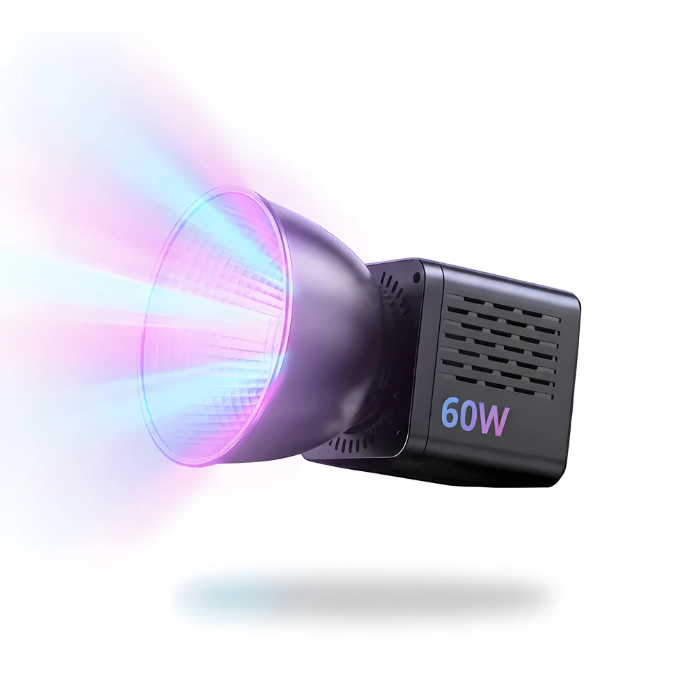 Ulanzi led video light rgb cob 60w, c60 rgb, black 3