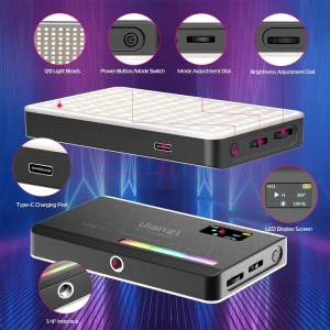 Ulanzi led video light rgb, vl120 rgb, black Thumbnail 3