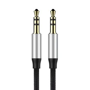 Baseus cable audio/aux 3.5mm male to 3.5mm male, nylon braided,1.0m, yiven, black Thumbnail 2