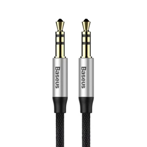 Baseus cable audio/aux 3.5mm male to 3.5mm male, nylon braided,1.0m, yiven, black