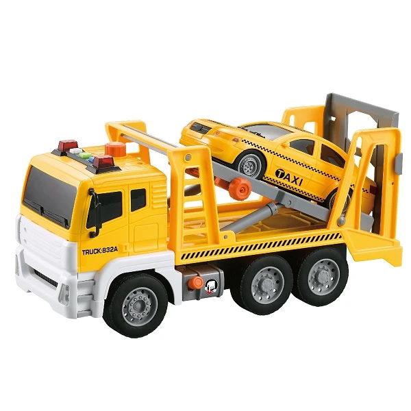1:12 camion de tractare cu mașina taxi cu fricțiune (lumini /sunete) 2
