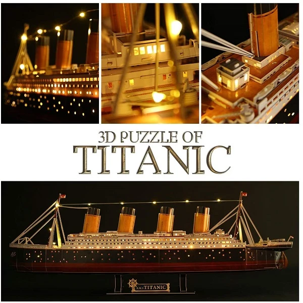 3d puzzle „titanic” cu iluminare led, 266 elemente 3