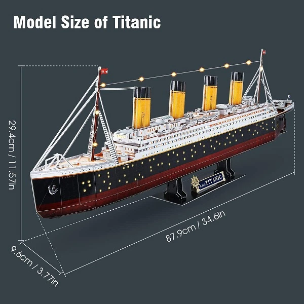 3d puzzle „titanic” cu iluminare led, 266 elemente 4