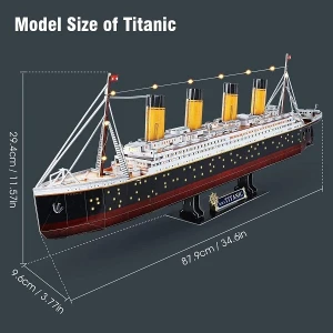3d puzzle „titanic” cu iluminare led, 266 elemente Thumbnail 4