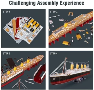 3d puzzle „titanic” cu iluminare led, 266 elemente Thumbnail 8