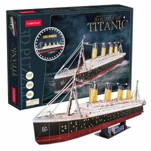 3D Puzzle „Titanic” cu iluminare LED, 266 elemente