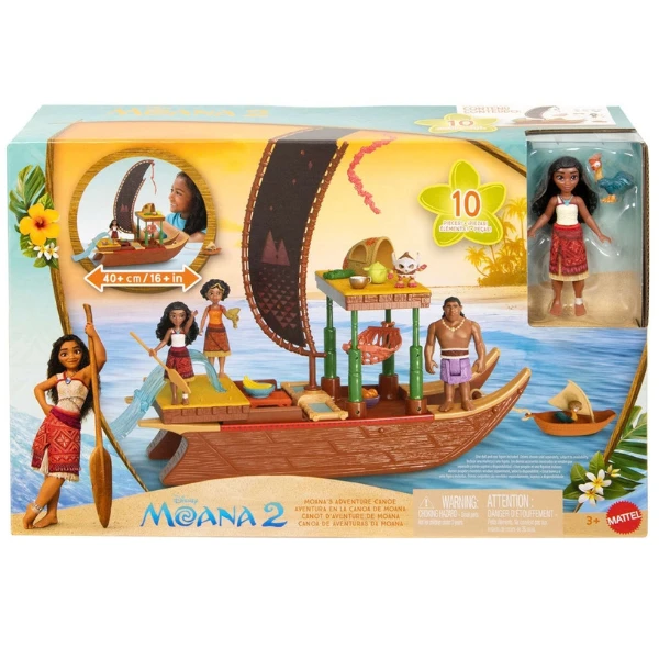 Set de joacă disney „moana 2” canoe de aventură cu păpușă și accesorii 3