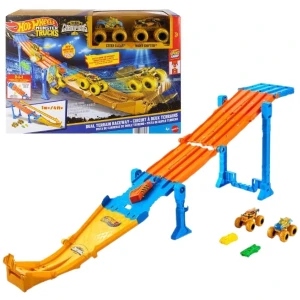 Игровой трек 2 в 1 hot wheels monster trucks «dual terrain raceway» с 2 машинками