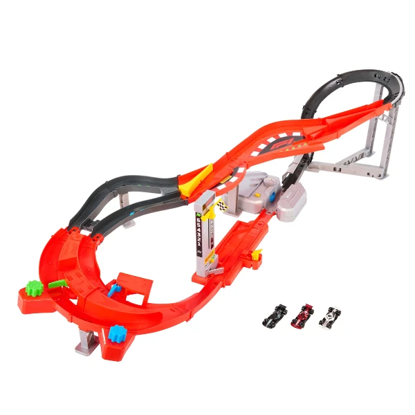 Pistă de curse „circuit de viteză formula 1” hot wheels racing, 3 mașinuțe 1:64 2