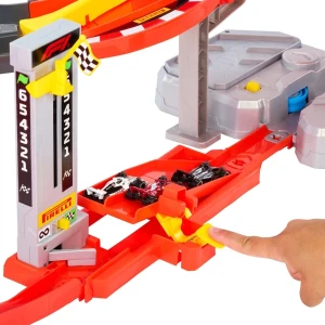 Pistă de curse „circuit de viteză formula 1” hot wheels racing, 3 mașinuțe 1:64 Thumbnail 4