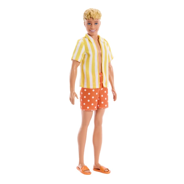 Păpușa ken cu cămașă în dungi și pantaloni scurți 2