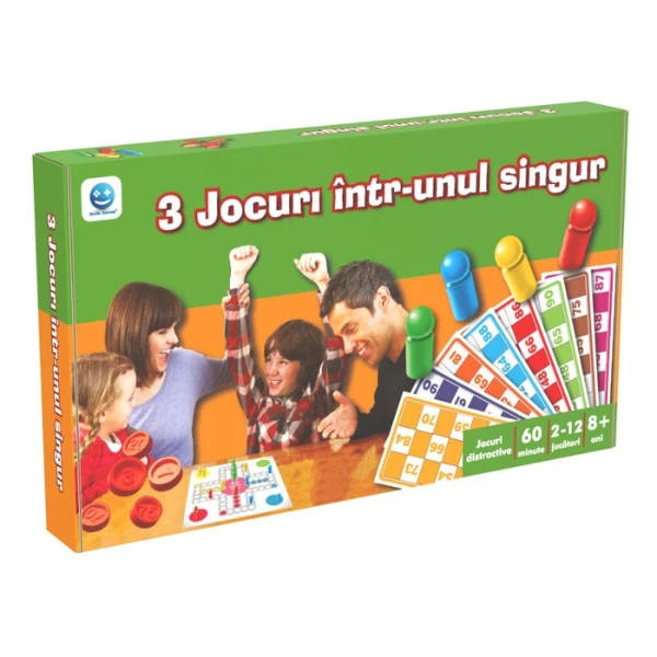 Set 3 jocuri de societate „ludo, swivel și bingo” (ro.) 3