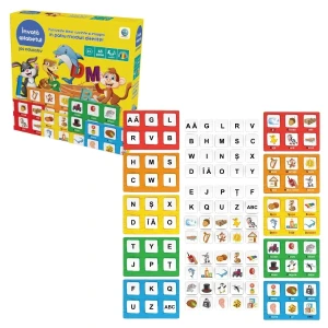 Joc educativ „învățăm alfabetul”, litere și imagini, (ro)