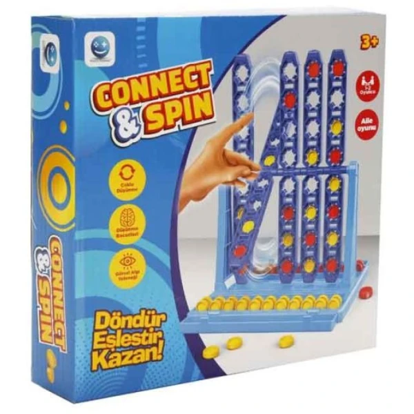 Joc de strategie „conectează 4” cu jetoane rotative 3