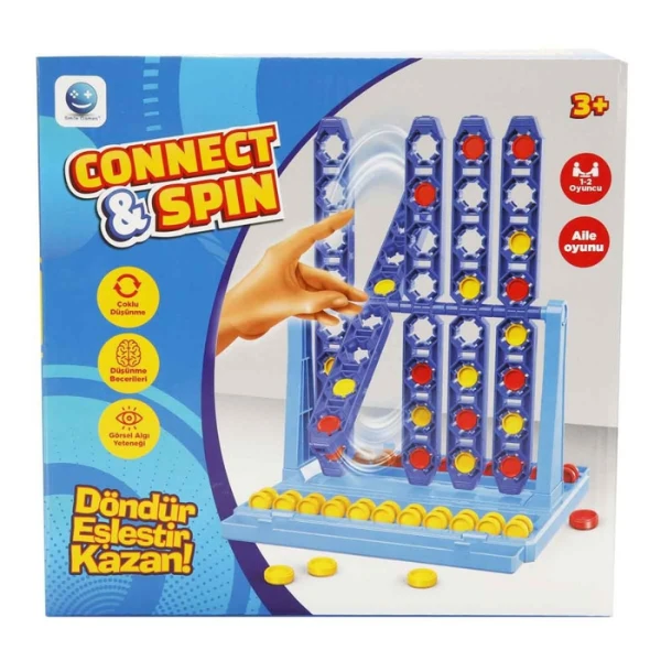Joc de strategie „conectează 4” cu jetoane rotative 8