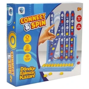 Joc de strategie „conectează 4” cu jetoane rotative Thumbnail 3