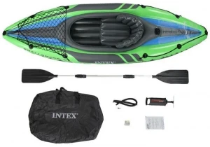 Intex надувной каяк “challenger k1” с веслами и насосом, 274x76x33 см, до 100 кг Thumbnail 4