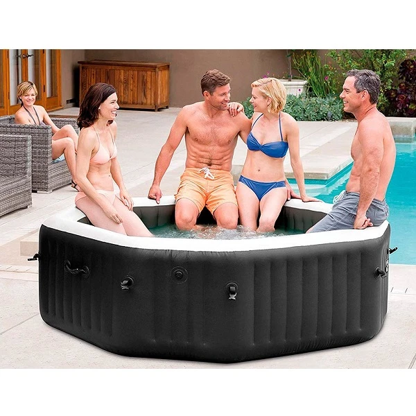 Intex надувной спа джакузи “jet &amp; bubble deluxe” 201×71см, 795л, 4-х местный 5