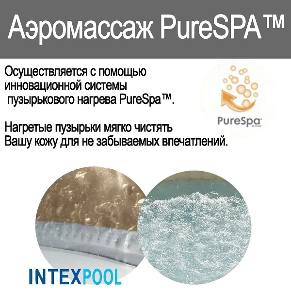Intex надувной спа джакузи “jet &amp; bubble deluxe” 201×71см, 795л, 4-х местный 19