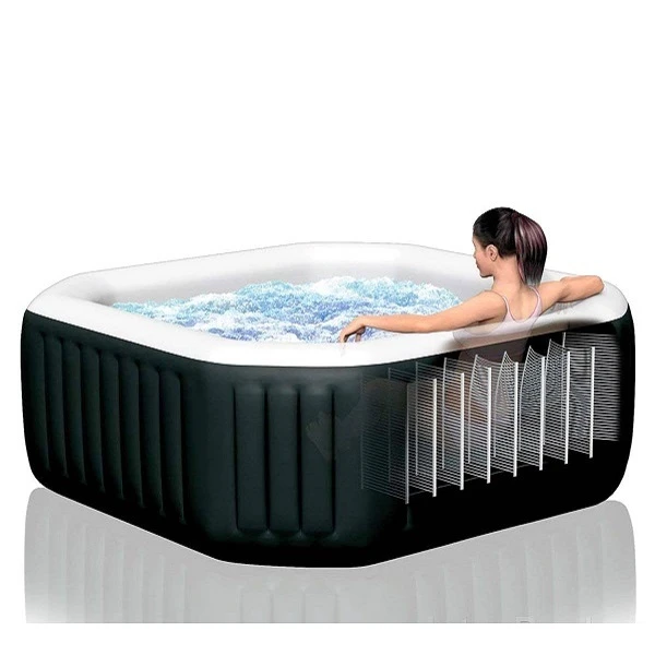 Intex надувной спа джакузи “jet &amp; bubble deluxe” 201×71см, 795л, 4-х местный 12