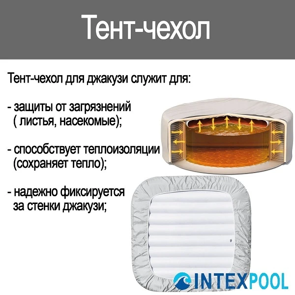 Intex надувной спа джакузи “jet &amp; bubble deluxe” 201×71см, 795л, 4-х местный 22