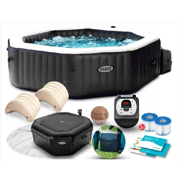 Intex надувной спа джакузи “jet &amp; bubble deluxe” 201×71см, 795л, 4-х местный 4