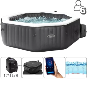 INTEX Jacuzzi SPA gonflabil “Jet &amp;amp; Bubble Deluxe&quot; 218x71cm, 1098L, 6 persoane
