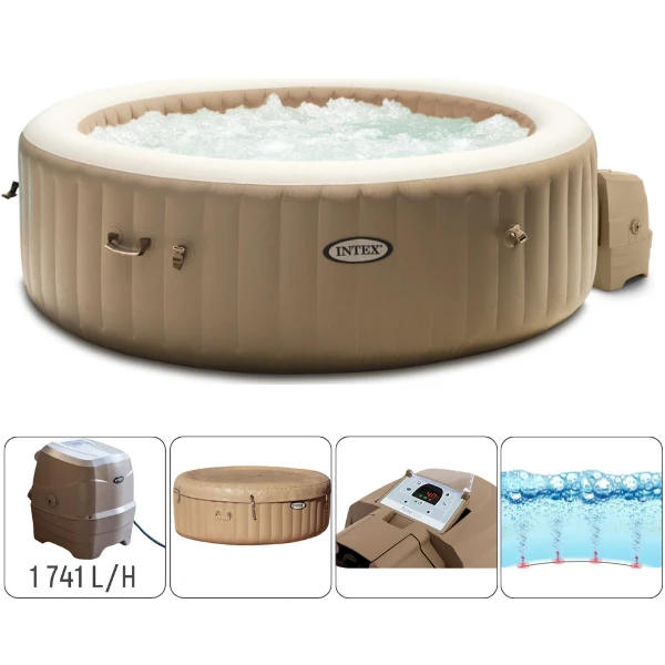 Intex надувной спа джакузи “bubble massage” 196х71см, 795л, 4-х местный 9