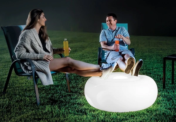 Intex puf gonflabil cu lumină led 86х33 cm pe baterii, cu încărcare usb 3