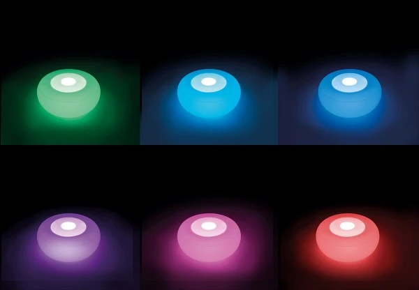 Intex puf gonflabil cu lumină led 86х33 cm pe baterii, cu încărcare usb 5