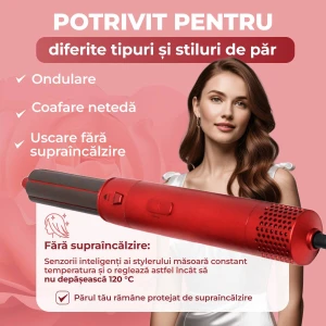 Aparat de coafat parul 5 in 1 (rosu, gri) Thumbnail 2