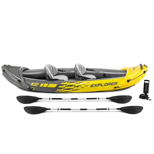 Intex caiac gonflabil “explorer k2” cu vâsle și pompă, 312x91x51 cm, până la 180 kg 11