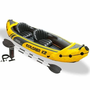 INTEX Надувной каяк "Explorer K2" с веслами и насосом, 312x91x51 см, до 180 кг