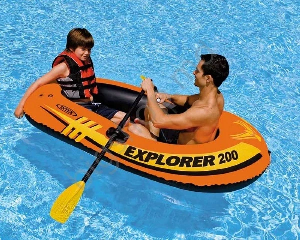 Intex надувная лодка “explorer 300” с веслами и насосом, 211x117x41 см, до 186 кг, 6+ 4