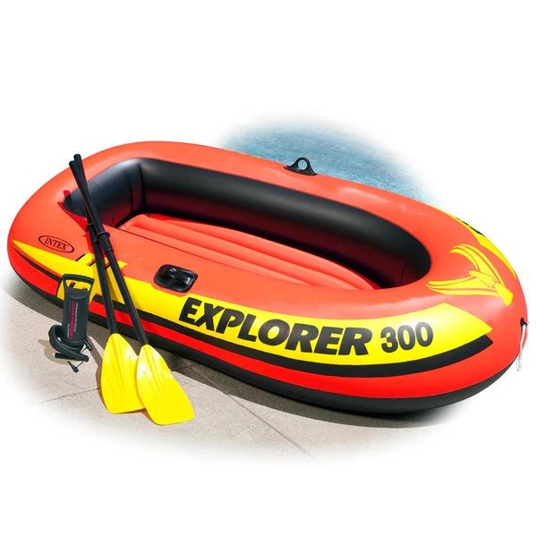 Intex надувная лодка “explorer 300” с веслами и насосом, 211x117x41 см, до 186 кг, 6+ 2
