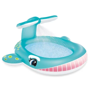INTEX Piscină gonflabilă pentru copii cu jeturi de apă &quot;Balena&quot; 201x196x91 cm, 200 L, 2+